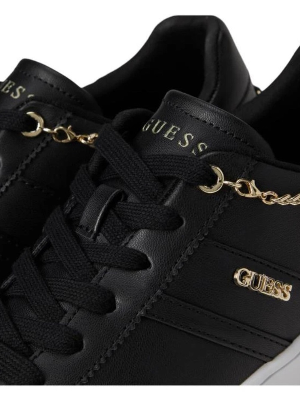 GUESS Black Sneakers with Gold Charm Chain - Picture 14 of 16